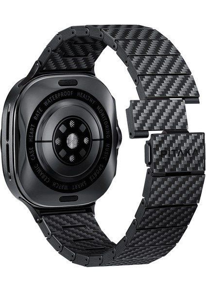 Modern Serisi Karbon Fiber Galaxy Watch Ultra 47MM Kordon Black-Grey Twill