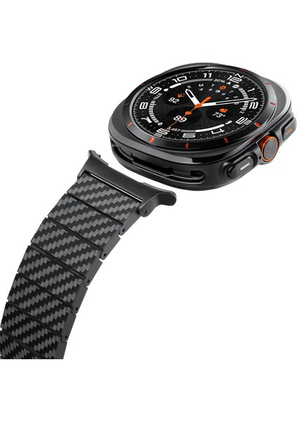 Modern Serisi Karbon Fiber Galaxy Watch Ultra 47MM Kordon Black-Grey Twill