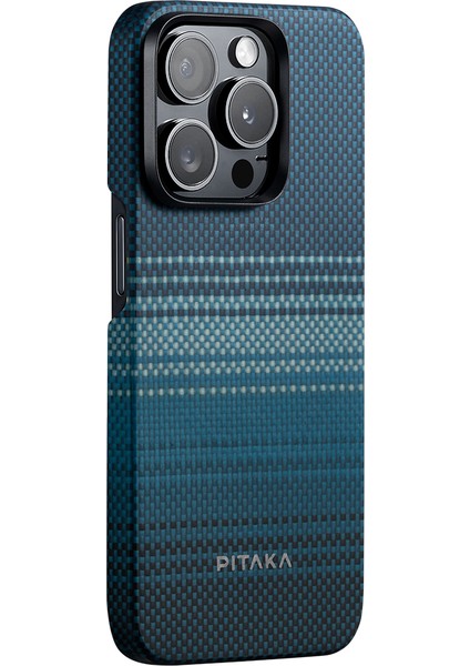 iPhone 15 Pro Max Telefon Kılıfı Magsafe Uyumlu Aramid Fiber Tactile Woven Moonrise Mavi
