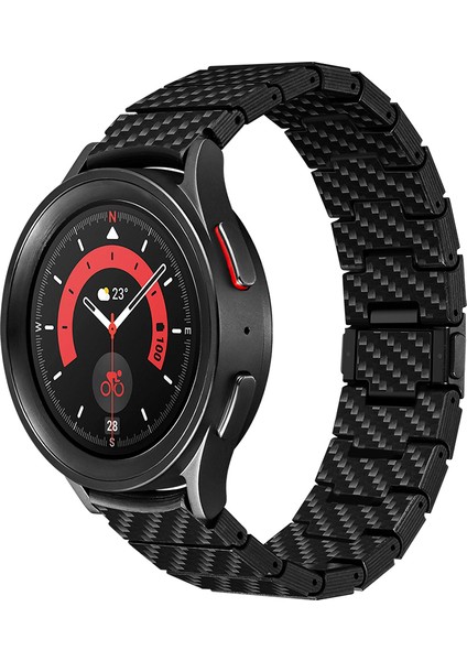 Modern Serisi Karbon Fiber Galaxy Watch 5 40MM Uyumlu Kordon Black-Grey Twill