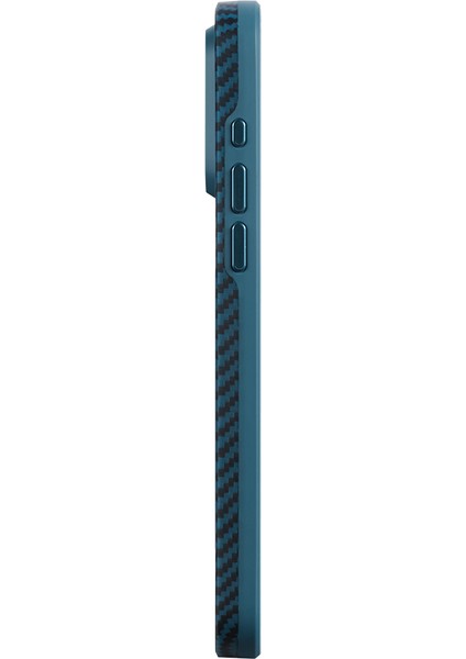 iPhone 15 Pro Max Telefon Kılıfı Magsafe Uyumlu 1500D Aramid Fiber Pitaka Military-Grade Siyah-Mavi fiyatları