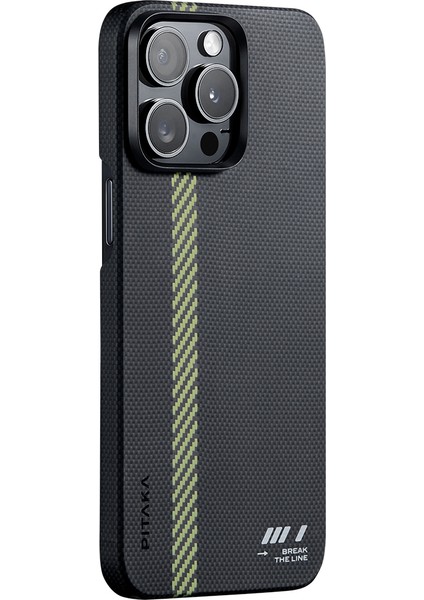 iPhone 15 Pro Max Telefon Kılıfı Magsafe Uyumlu Aramid Fiber Pitaka Tactile Woven Break The Line