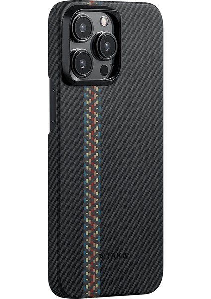 iPhone 15 Pro Max Telefon Kılıfı Magsafe Uyumlu 600D Aramid Fiber Pitaka Orchestra Rhapsody Siyah