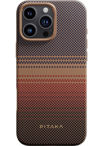 iPhone 16 Pro Telefon Kılıfı Magsafe Uyumlu Aramid Fiber Pitaka Sunset-Moonrise Serisi Kahve fiyatları