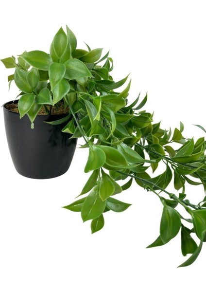 Tekno Trust Yapay Çiçek Saksıda Sarkan Fejka Yeşil Limon Yaprağı Yapay Sarmaşık 60CM