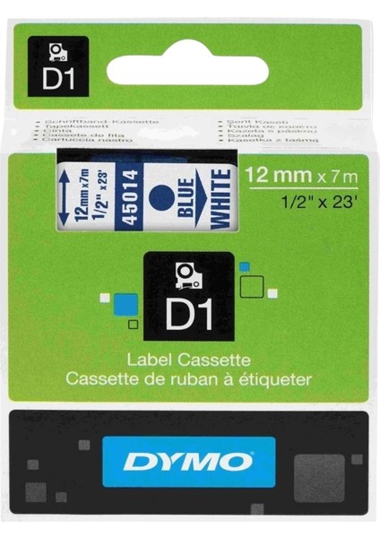 D1 Yedek Şerit 12 mm * 7 mt Beyaz/ Mavi (45014)