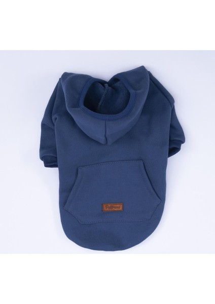 Lacivert Kanguru Cepli Kedi-Köpek Hoodie- Sweatshirt Kedi Köpek Kıyafeti modelleri