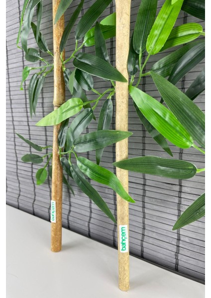 Yapay Yapraklı Dekoratif Bambu Çubuğu, 75 cm, 5 adet, Beyaz, Çiçek: Yaprak