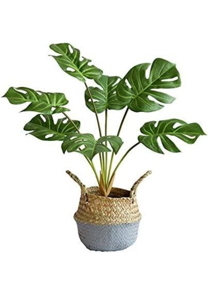 Yapay Monstera 7 Dallı 65cm Yeşil Salon Çiçeği, Renkli ve Şık Dekoratif Bitki