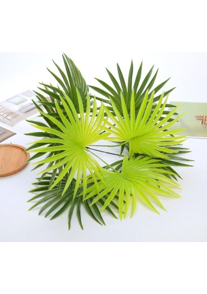 Mor Yapay Çiçek Yelpaze Palm Demet 50x40cm Salon Dekorasyonu