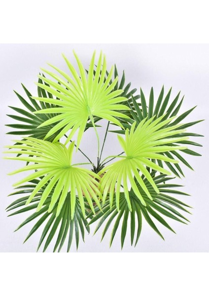 Mor Yapay Çiçek Yelpaze Palm Demet 50x40cm Salon Dekorasyonu