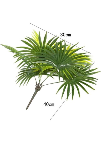 Mor Yapay Çiçek Yelpaze Palm Demet 50x40cm Salon Dekorasyonu