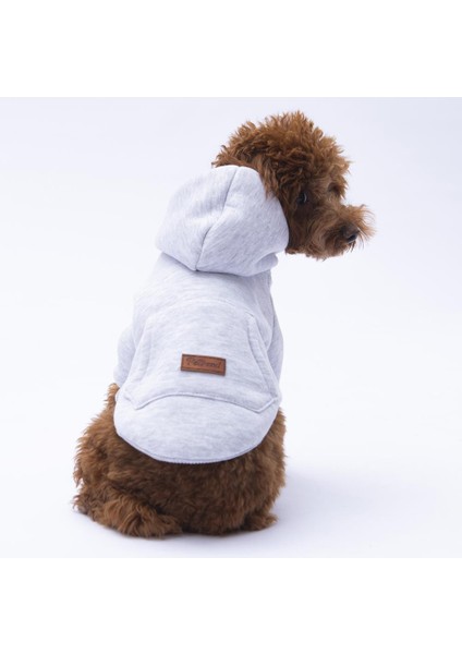 Gri Kanguru Cepli Kedi-Köpek Hoodie- Sweatshirt Kedi Köpek Kıyafeti fiyatları