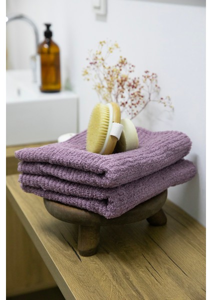 Line Luxury 2li El Yüz Havlusu 50x90 - Mürdüm fiyatları