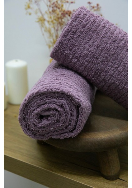 Line Luxury 2li El Yüz Havlusu 50x90 - Mürdüm indirimleri