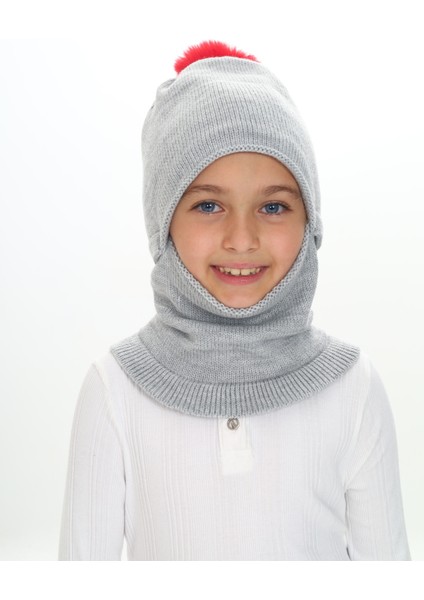 Kız Çocuk Bere Boyunluk Kar Maskesi 4-10 Yaş