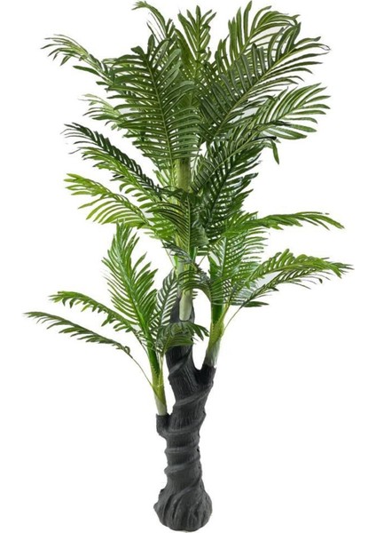 Yapay Ağaç Palmiye 150cm, 5 Gövdeli, 34 Yeşil Yaprak, Saksıda Salon Bitkisi