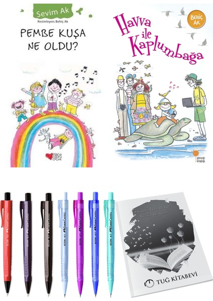 Havva ile Kaplumbağa ve Pembe Kuşa Ne Oldu? 2'li Set - Kalem