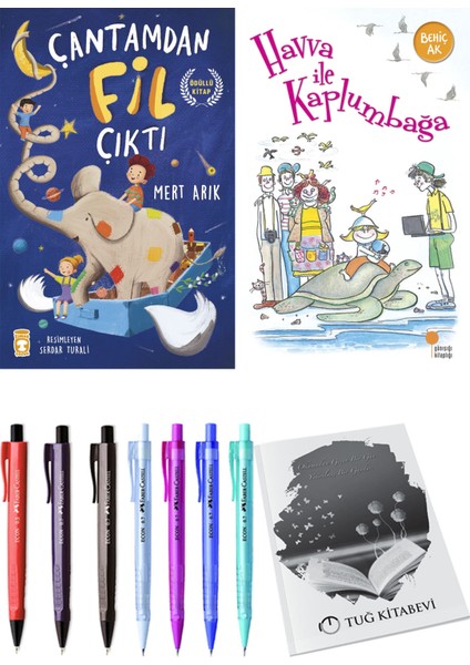 Havva ile Kaplumbağa ve Çantamdan Fil Çıktı 2'li Set - Kalem
