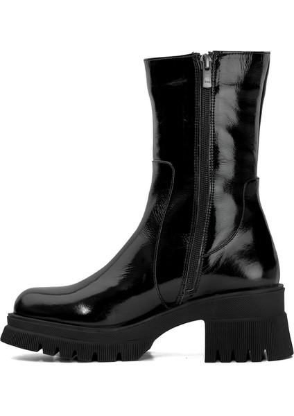 Elit DK2317 Kadın Deri Topuklu Bot Siyah modelleri