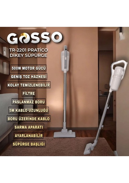Pratico Dikey Süpürge 500W