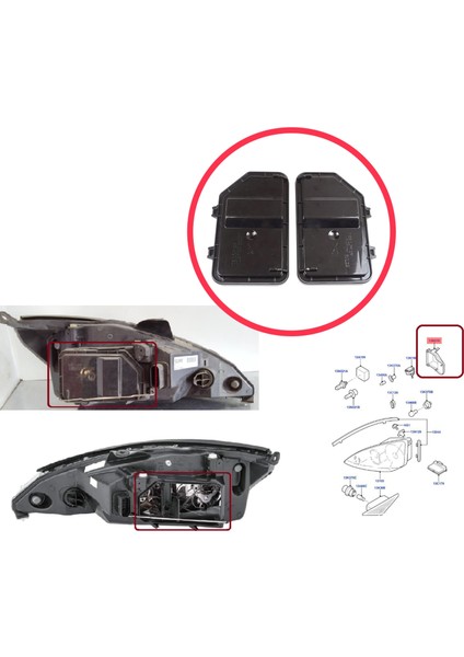 BSP1160 Ford Focus Mk1 Mk1.5 2001-2005 Makyajlı Kasa Için Far Arka Ampul Toz Kapağı Seti Sol Sağ modelleri