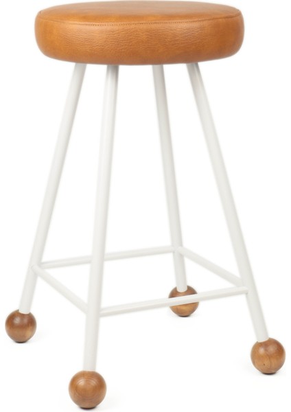 Tabure Sandalye Bar Taburesi Taba Suni Döşeme Oturma Yeri Beyaz Demir Ahşap Topuz indirimleri