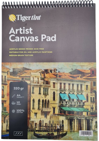 Tuval Defter A4 10 Yaprak Canvas Pad 320 gr Professional Tuval Bezi