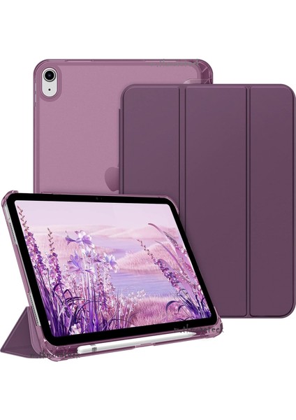 Apple iPad Air 11INÇ 2024 Kılıf Flip Cover Kalem Bölmeli Akıllı Uyku Modlu Standlı Kapaklı Arkası Renkli Pc Case M2 A2902 A2903 A2904