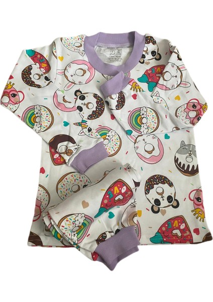 Kız Çocuk Pijama Takımı (3-6 YAŞ) Pamuktan Sevimli Karakterler