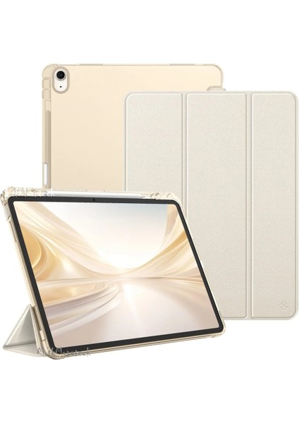Apple iPad Air 11INÇ 2024 Kılıf Flip Cover Kalem Bölmeli Akıllı Uyku Modlu Standlı Kapaklı Arkası Renkli Pc Case M2 A2902 A2903 A2904