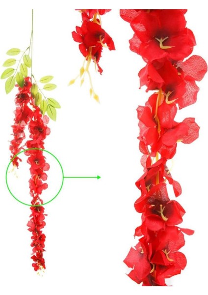 Kırmızı Yapay Sarkan Çiçek 80 cm, 3 Dallı, Sarmaşık, Bahçe Dekorasyon Parçası modelleri