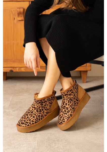 Mini Taba Leopar Süet Içi Tüylü Bot fiyatları