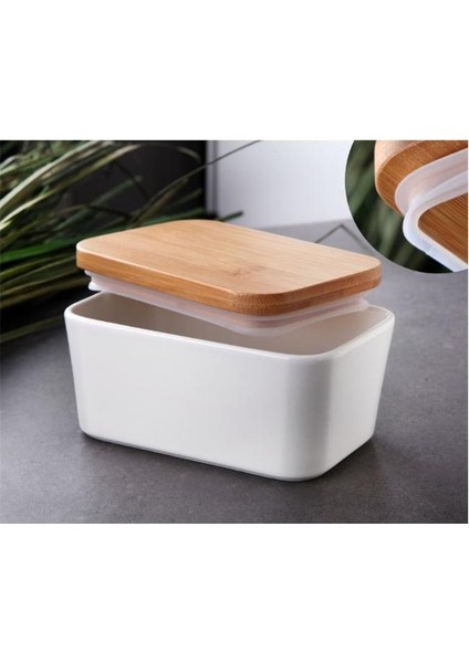 Saklama Kabı Porselen Bambu Kapak G3456