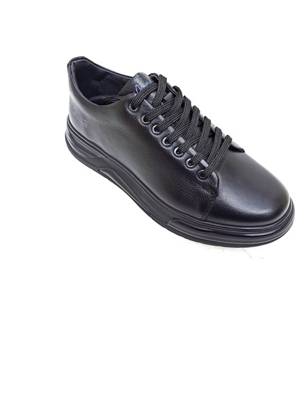 Siyah Deri Erkek Sneaker Spor Ayakkabı modelleri