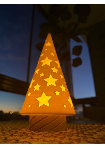 Tekno Trust Çam Ağacı Tealight Mumluk Dekoratif Kış Konsepti Yıl Başı Süsleri Yeni Yıl Hediyesi Kış Dekoru 15CM