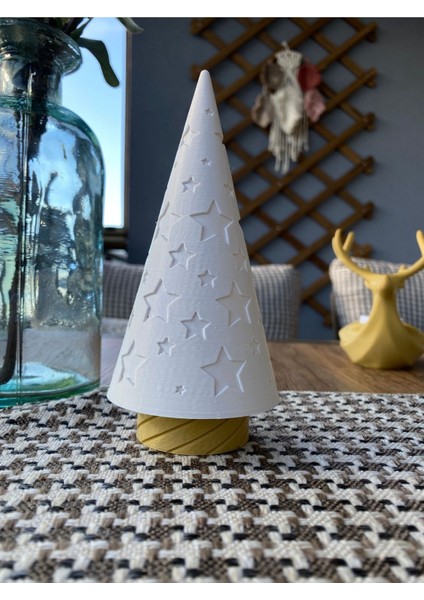 Tekno Trust Çam Ağacı Tealight Mumluk Dekoratif Kış Konsepti Yıl Başı Süsleri Yeni Yıl Hediyesi Kış Dekoru 15CM