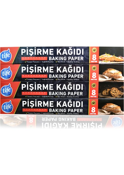Pişirme Kağıdı 8 Metre 4 Lü Paket