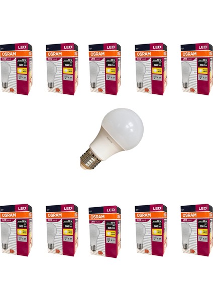 Osram 8.5 Watt LED Ampul 2700K Sarı E27 - 10 Adet