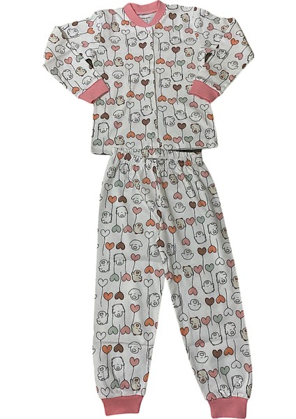Kız Çocuk Pijama Takımı (3-6 YAŞ) Pamuktan Balonlu Civciv Desenli