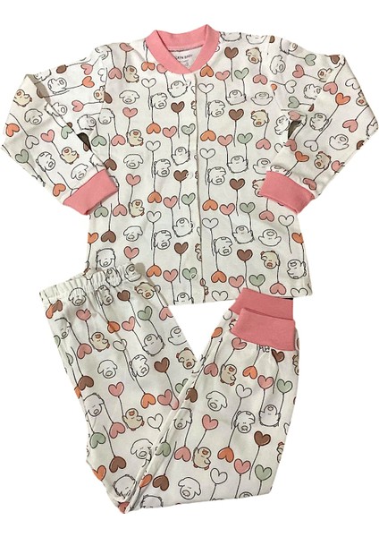 Kız Çocuk Pijama Takımı (3-6 YAŞ) Pamuktan Balonlu Civciv Desenli modelleri