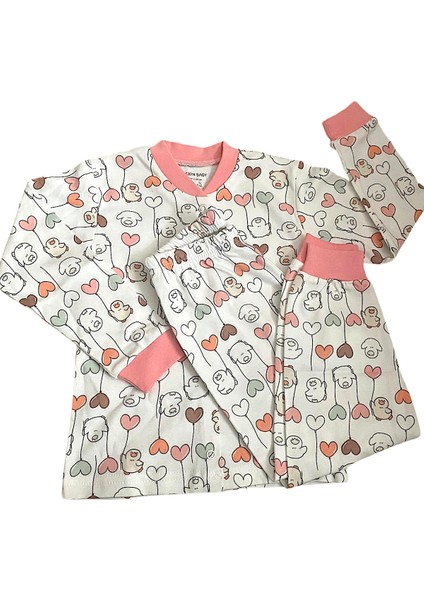 Kız Çocuk Pijama Takımı (3-6 YAŞ) Pamuktan Balonlu Civciv Desenli fırsatları
