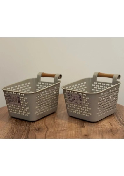 Dolap Içi Düzenleyici (Mini Sepet) 2 Adet Koyu Bej