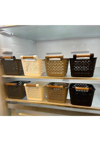 Dolap Içi Düzenleyici (Mini Sepet) 2 Adet Koyu Bej fırsatları