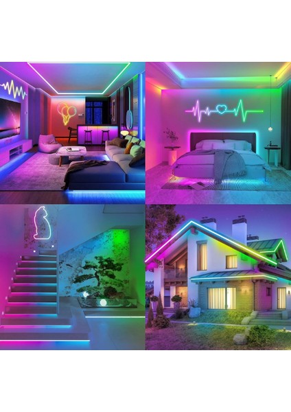 5m 16 Renk 4 Fonksiyonlu Esnek Şerit Neon LED fiyatları
