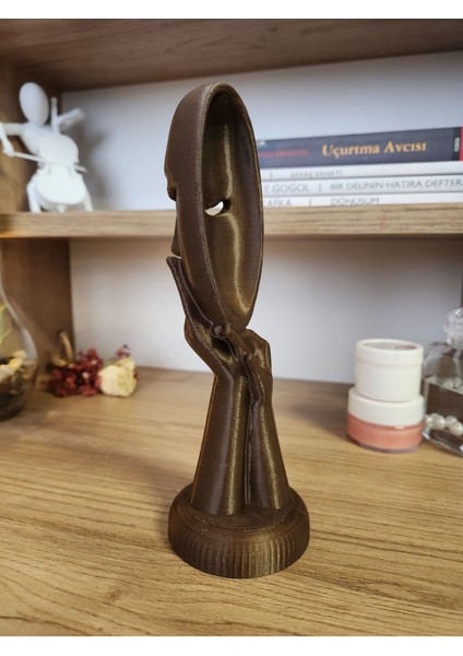 El Biblo, Maske Tutan Figür, Ev Dekor, Kahverengi, 8x19 cm modelleri