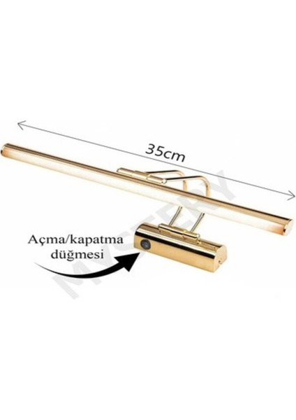 Anahtarlı Günışığı Banyo Duvar Ayna Tablo Cafe Aydınlatması Flüt Aplik Kuğu Aplik Ledli Aplik 35 cm