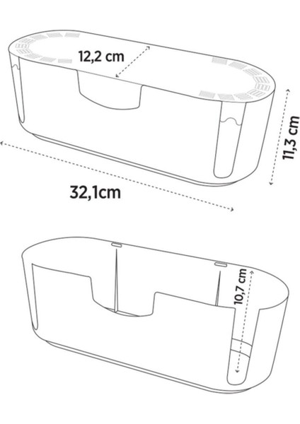 2 Adet Siyah Kablo Düzenleyici Organizer Kutu