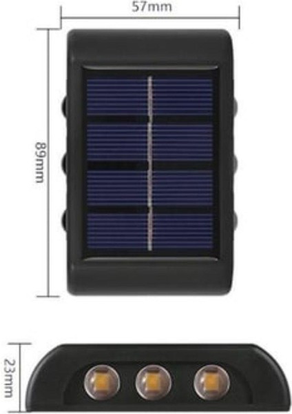 4 Adet Dekoratif Duvara Monteli Gün Işığı Solar Enerjili Aplik LED 6 Ledli