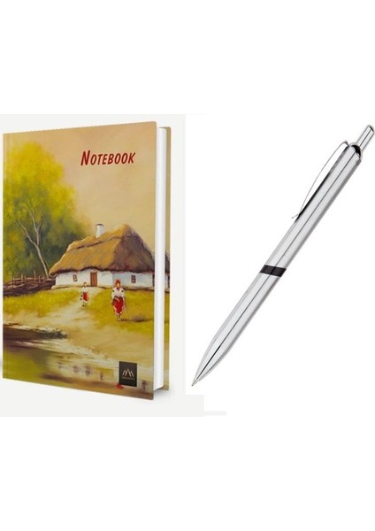 Bez Ciltli Çizgili Defter EV19 + Mikro Tükenmez Kalem 2 Li Set
